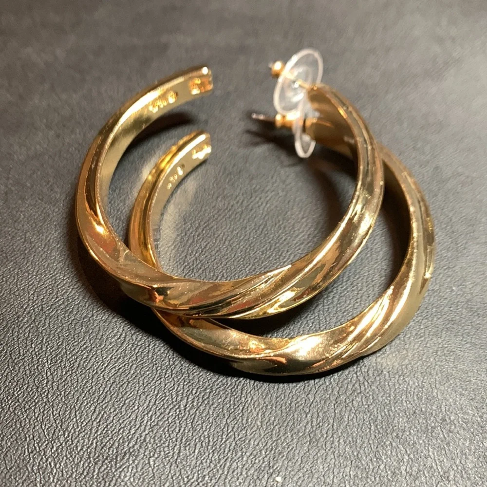 Kenneth Jay Lane Hoop Earrings - Picture 1 of 6